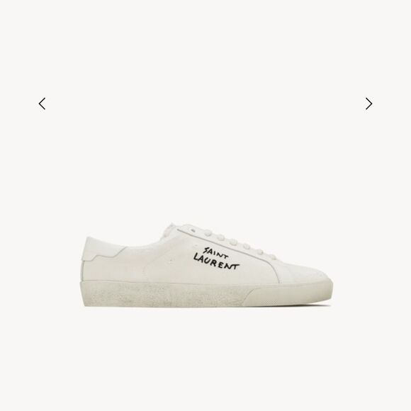 SAINT LAURENT COURT CLASSIC SL/06 EMBROIDERED SNEAKERS IN CANVAS AND LEATHER - Picture 2 of 14